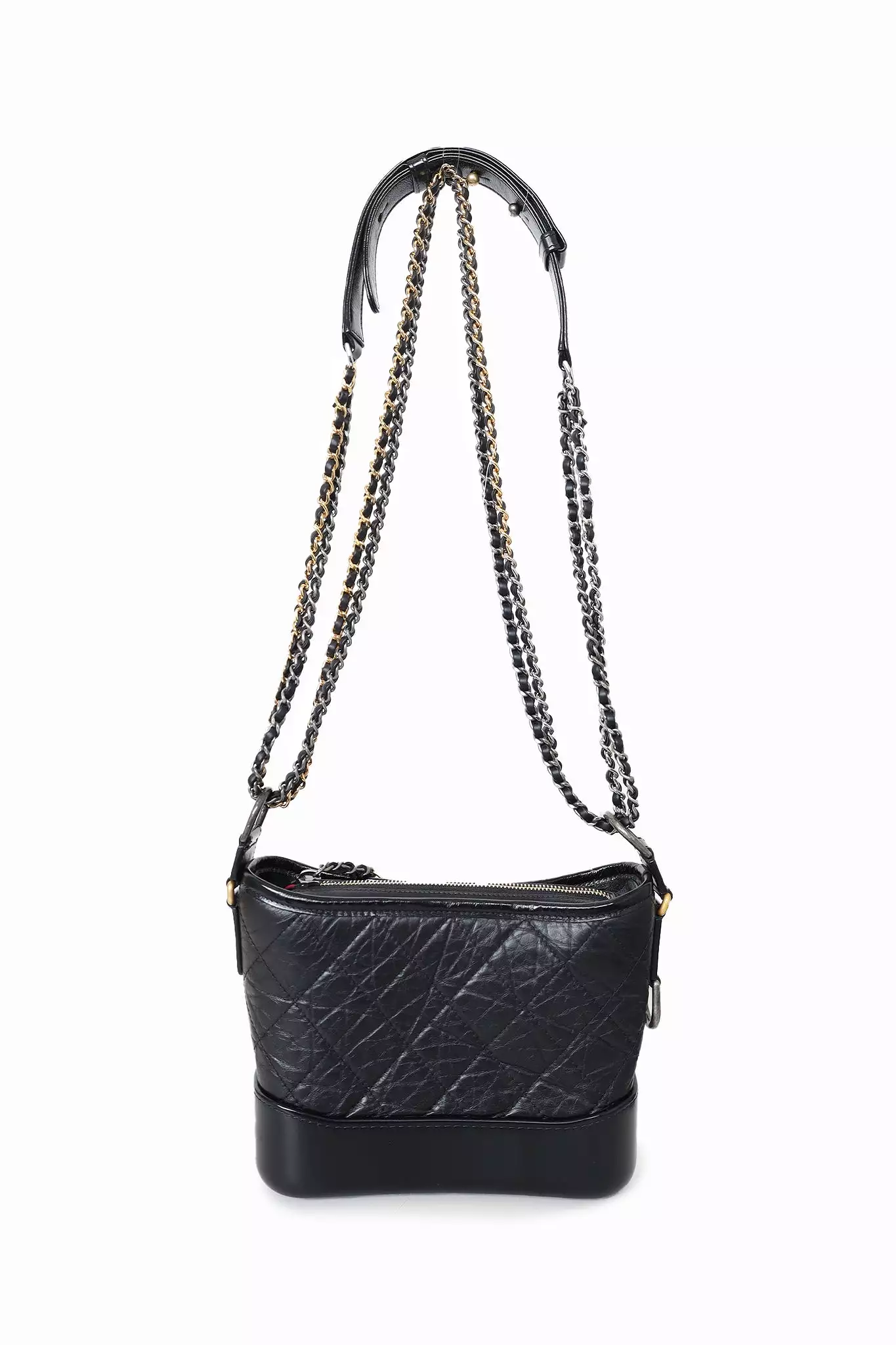 Pre-loved Chanel? 2021 Black Quilted Leather Small Gabrielle Hobo Bag with Mixed Hardware