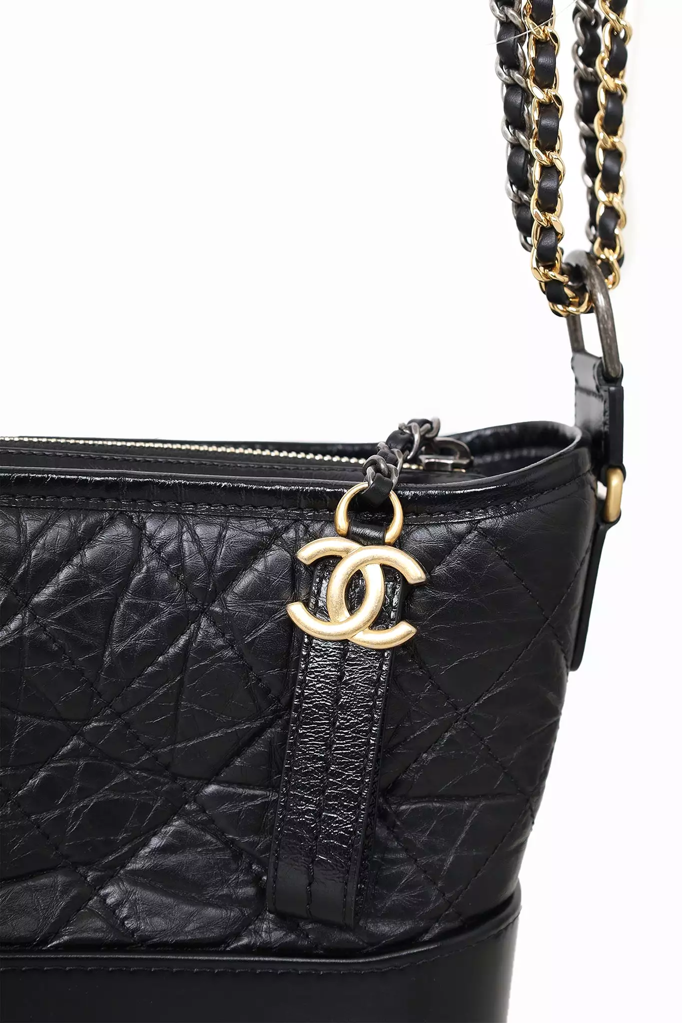 Pre-loved Chanel? 2021 Black Quilted Leather Small Gabrielle Hobo Bag with Mixed Hardware