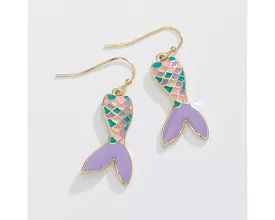 Purple Mermaid Tail Earrings