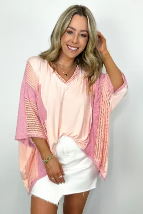 Rylan Oversize High Low Contrast Top