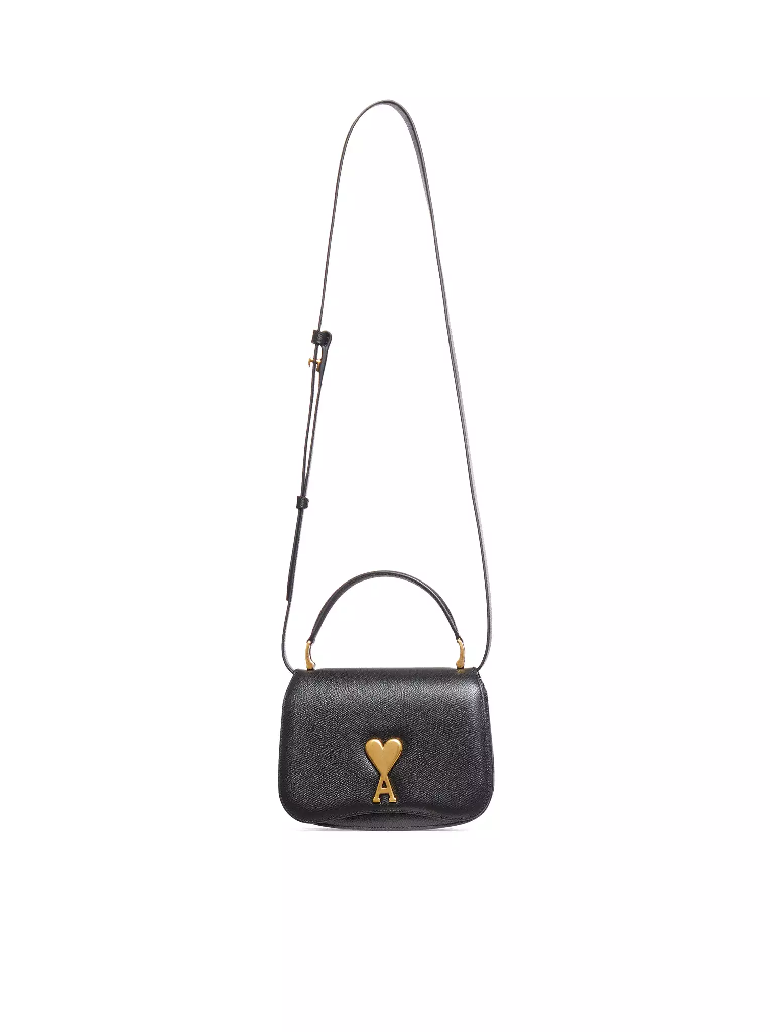 Shoulder bag in black calfskin