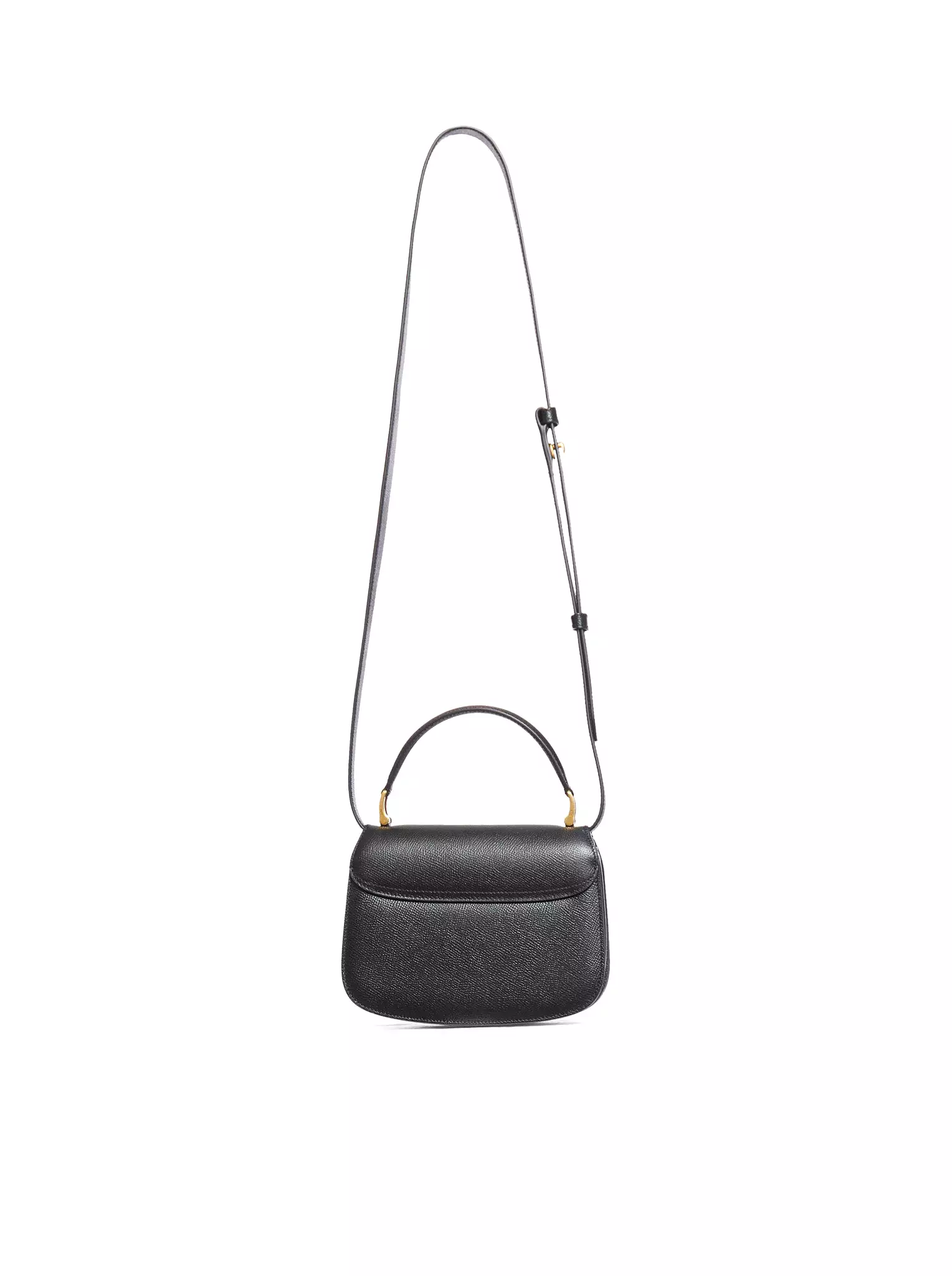 Shoulder bag in black calfskin