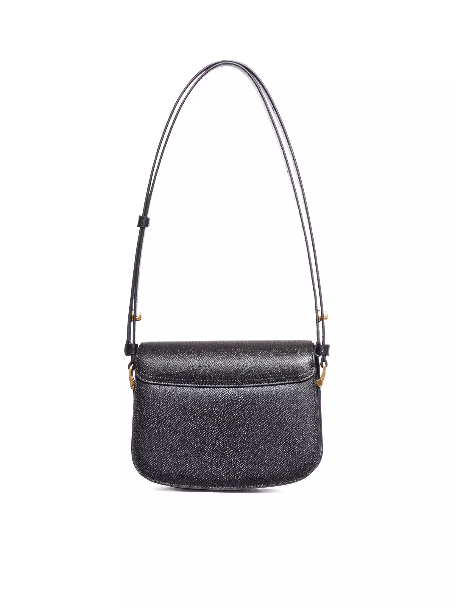 Shoulder bag in black calfskin