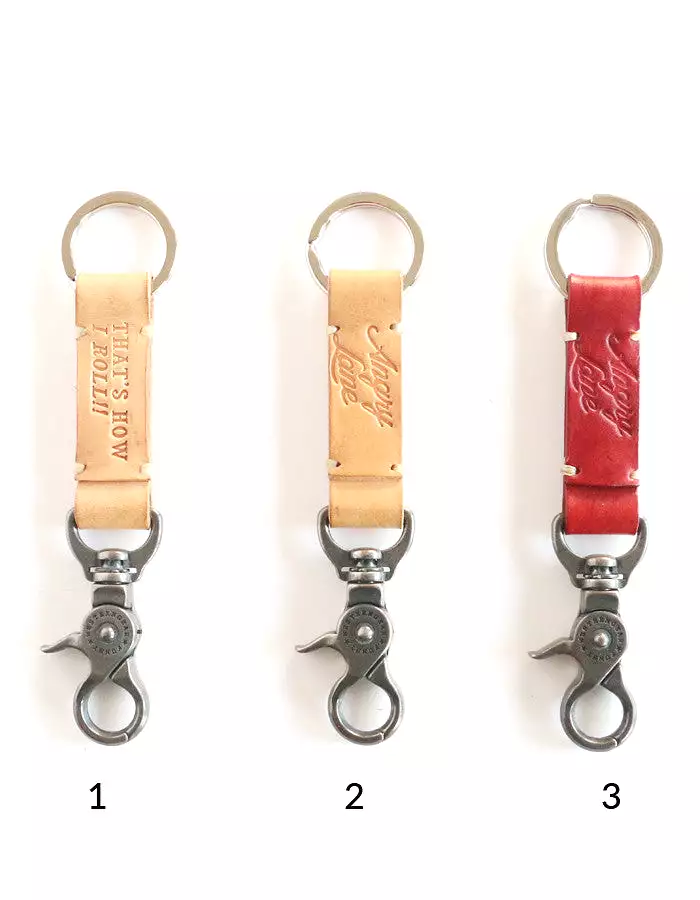 Snap claw leather keychain