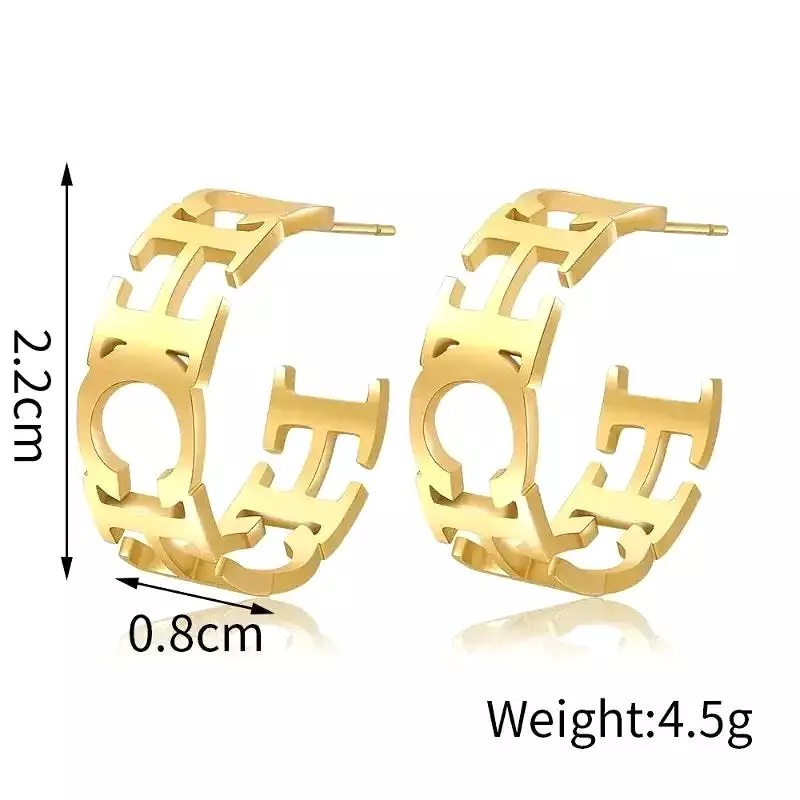 Stainless Steel Hollow Earrings  CH Titanium Jewelry For Women S4685388