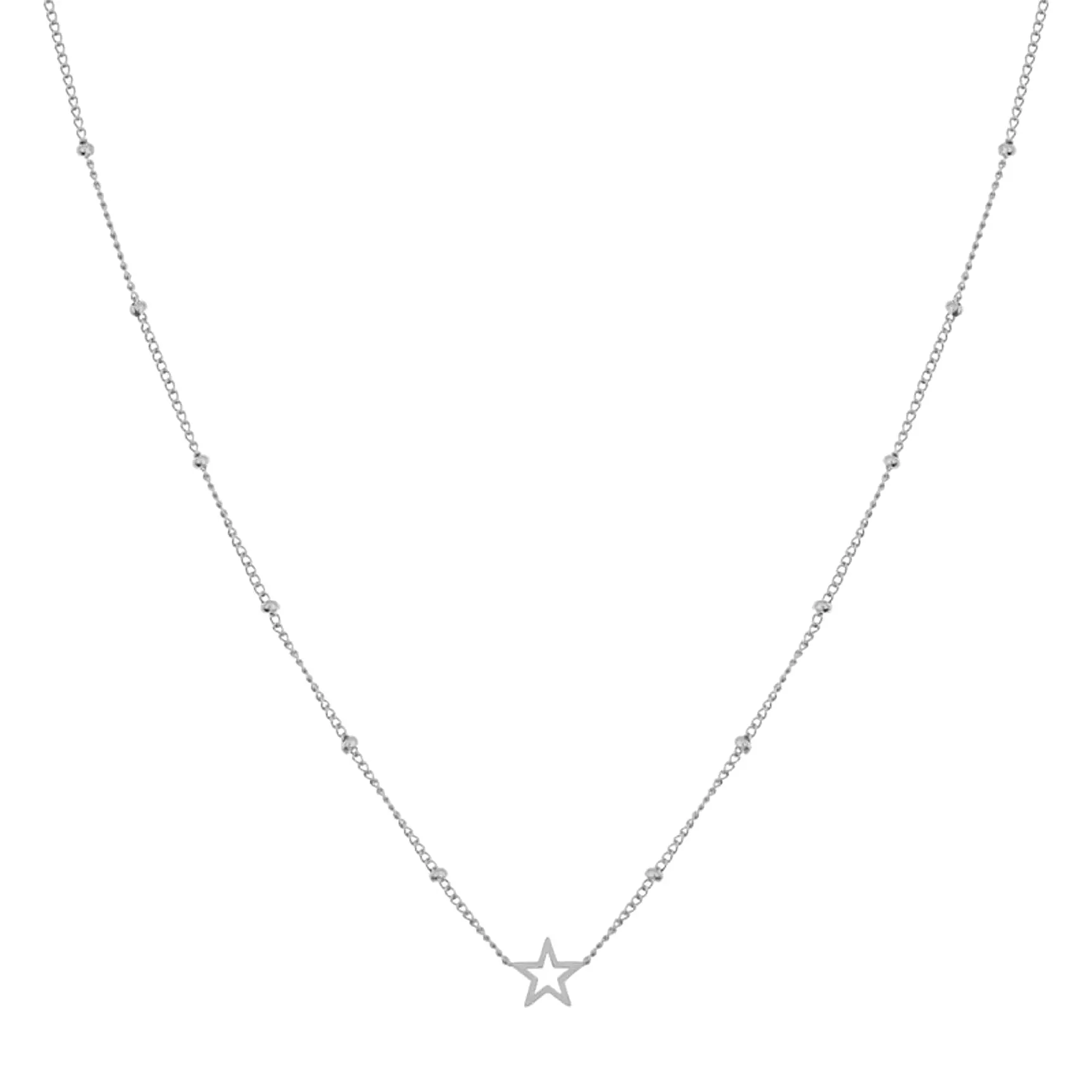 Stainless steel NECKLACE SHARE OPEN STAR - CHILD