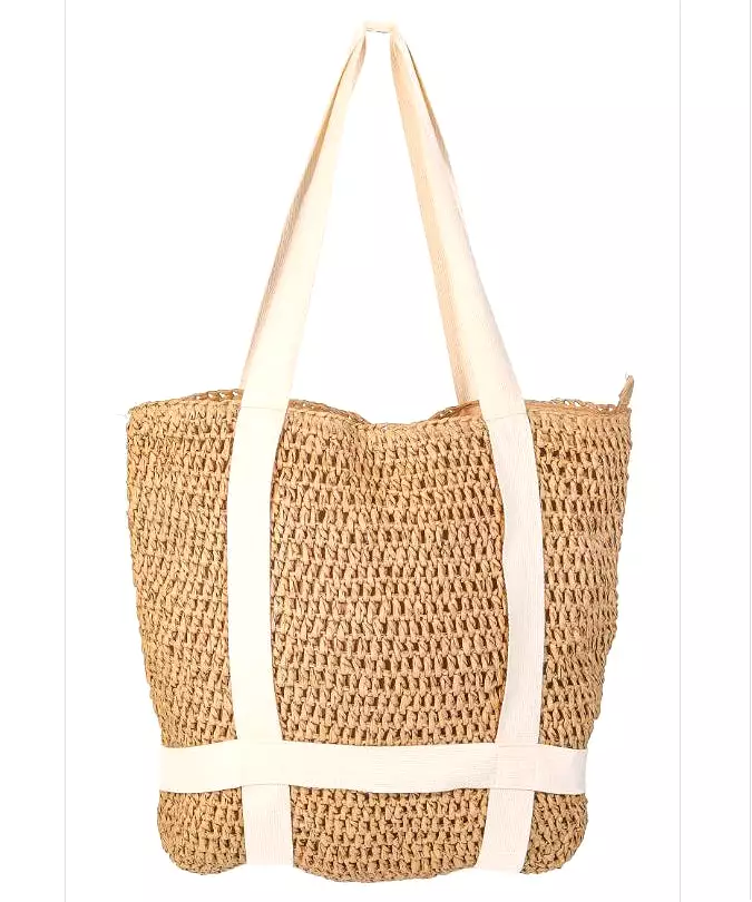 Straw Hat Holder Tote - Tan