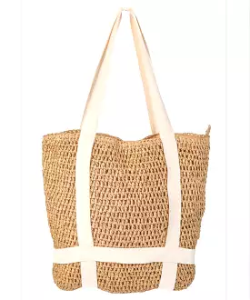 Straw Hat Holder Tote - Tan