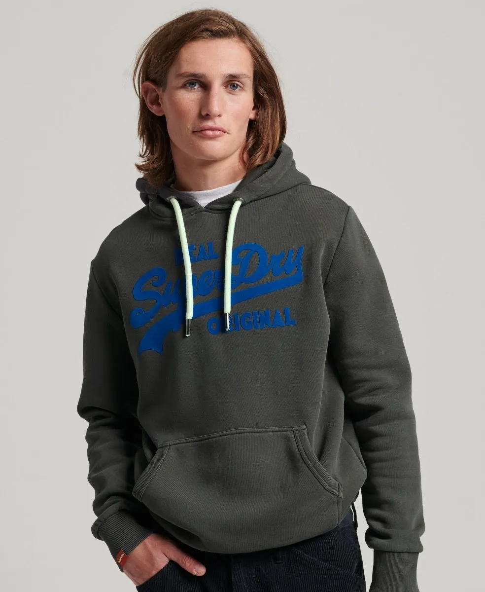 Superdry Vintage Neon Logo Hooded Sweatshirts Carbon