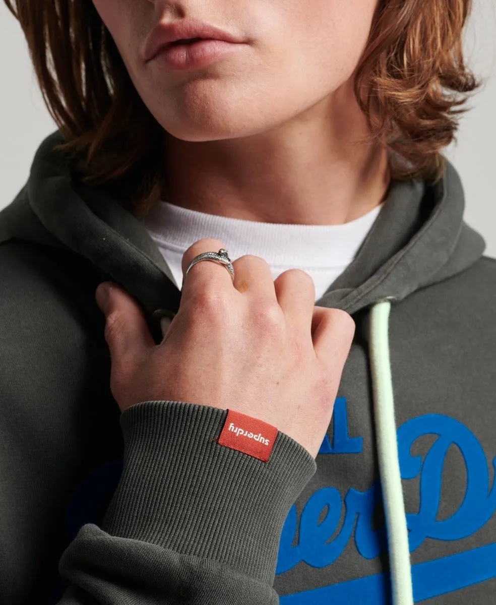 Superdry Vintage Neon Logo Hooded Sweatshirts Carbon