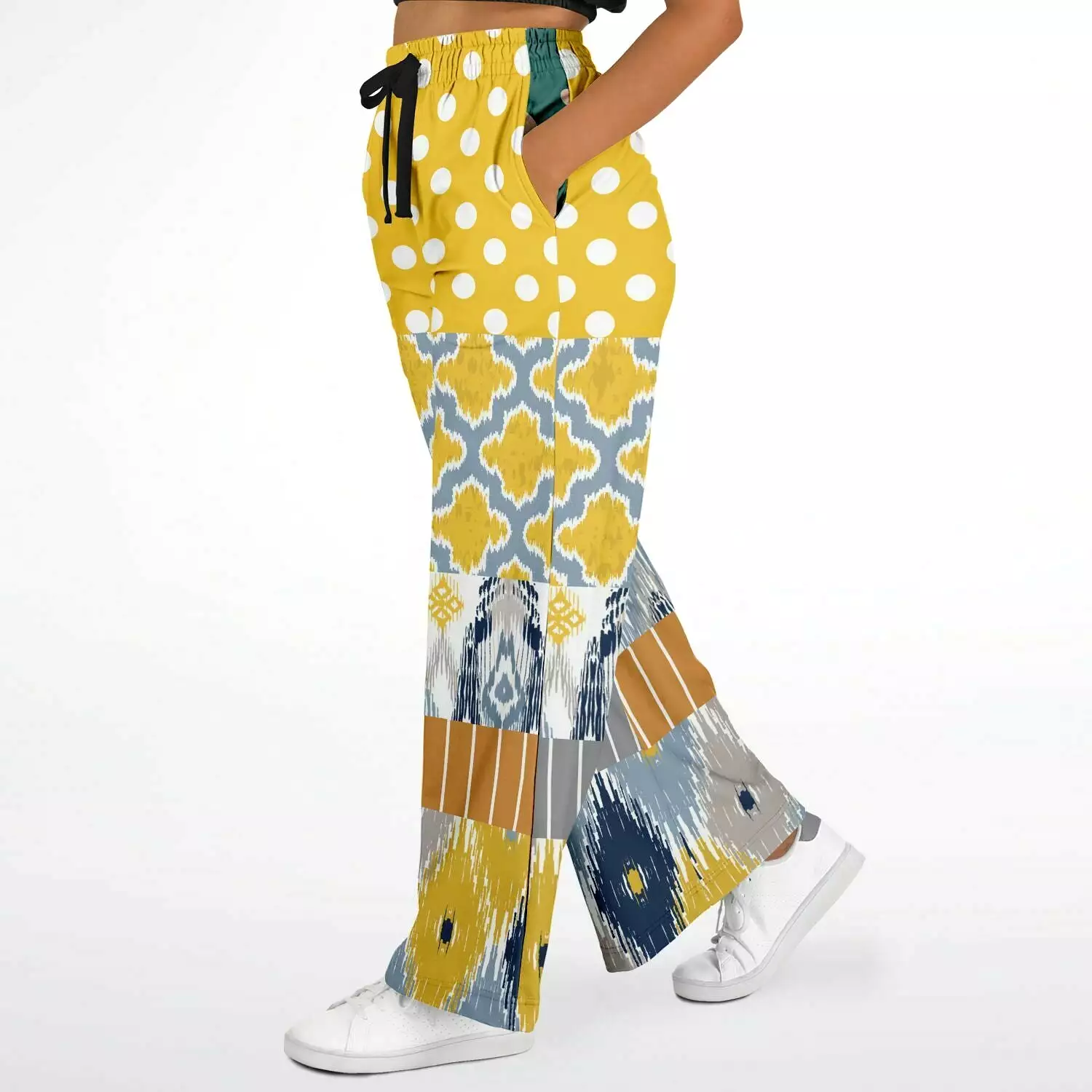 Talullah Bankhead Ikat Polka Dot Eco-Poly Stretchy Phat Bellbottoms