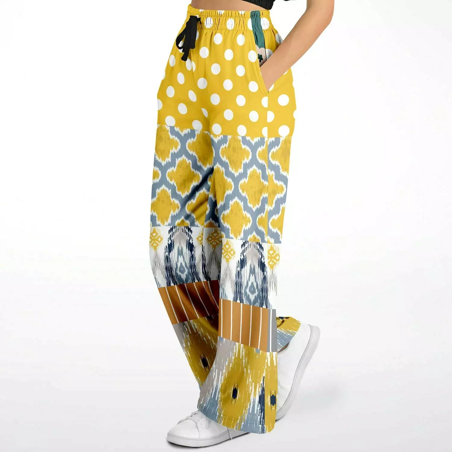 Talullah Bankhead Ikat Polka Dot Eco-Poly Stretchy Phat Bellbottoms