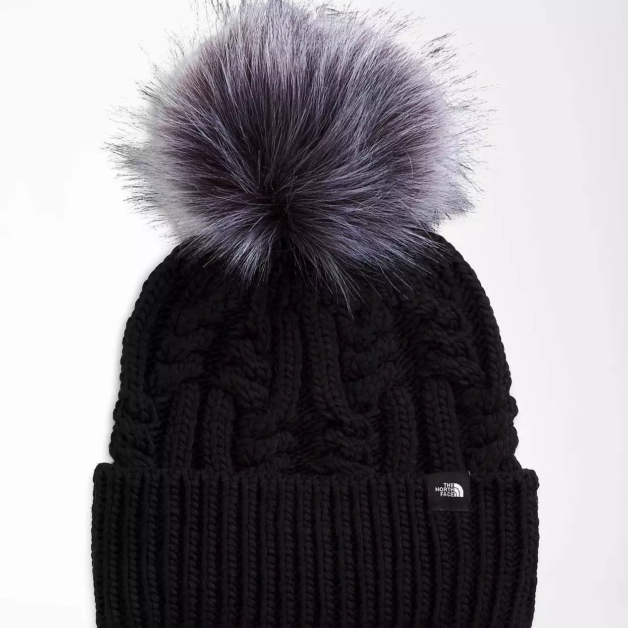 The North Face Black Oh Mega Fur Pom Beanie