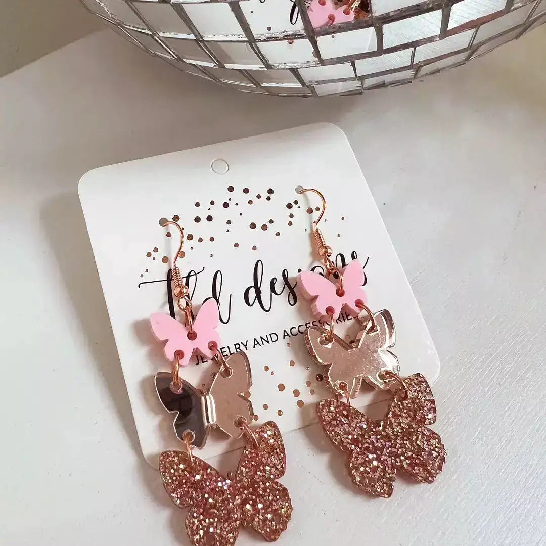 TLD Designs Triple Butterfly Earrings