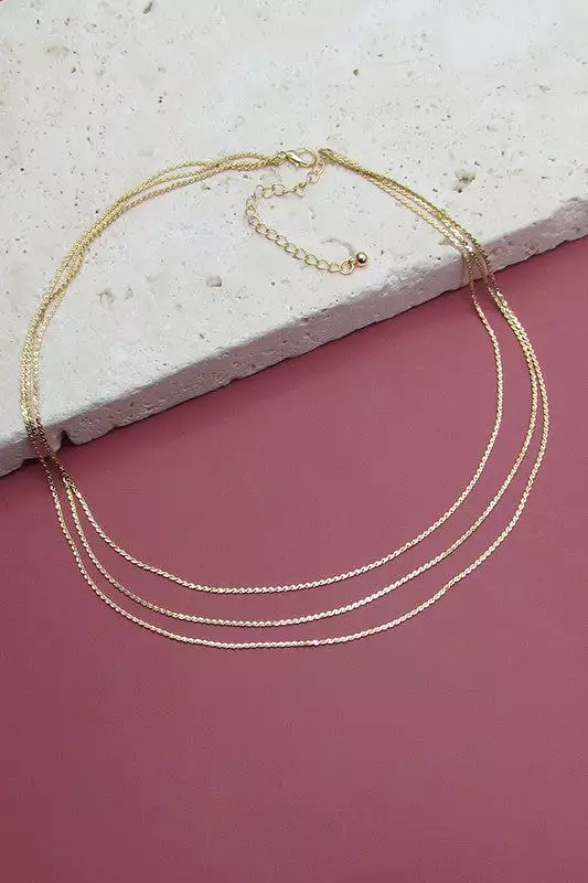 *Triple Layer Chain Necklace*