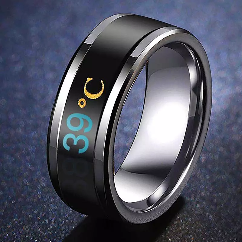 Unisex Temperature Ring Titanium Steel Mood Emotion Feeling Intelligent Temperature Sensitive Ring Waterproof