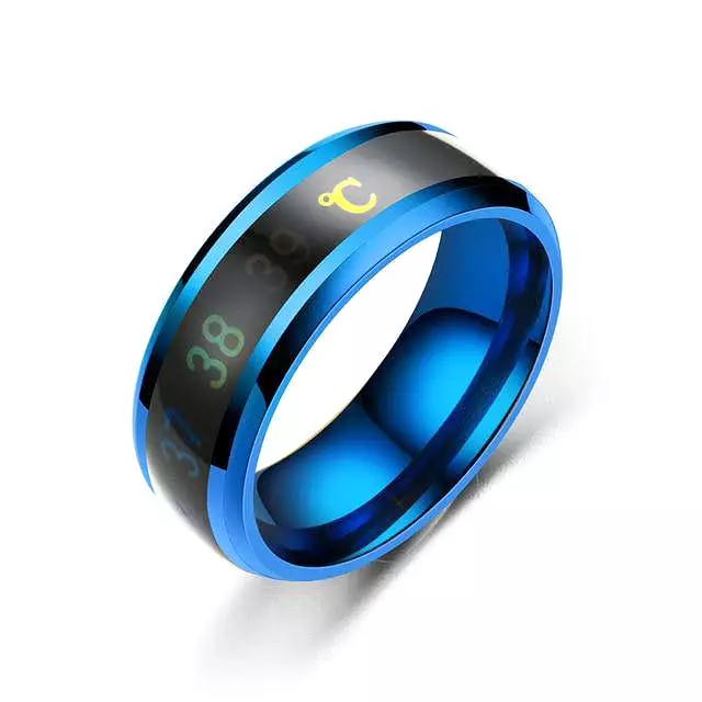 Unisex Temperature Ring Titanium Steel Mood Emotion Feeling Intelligent Temperature Sensitive Ring Waterproof