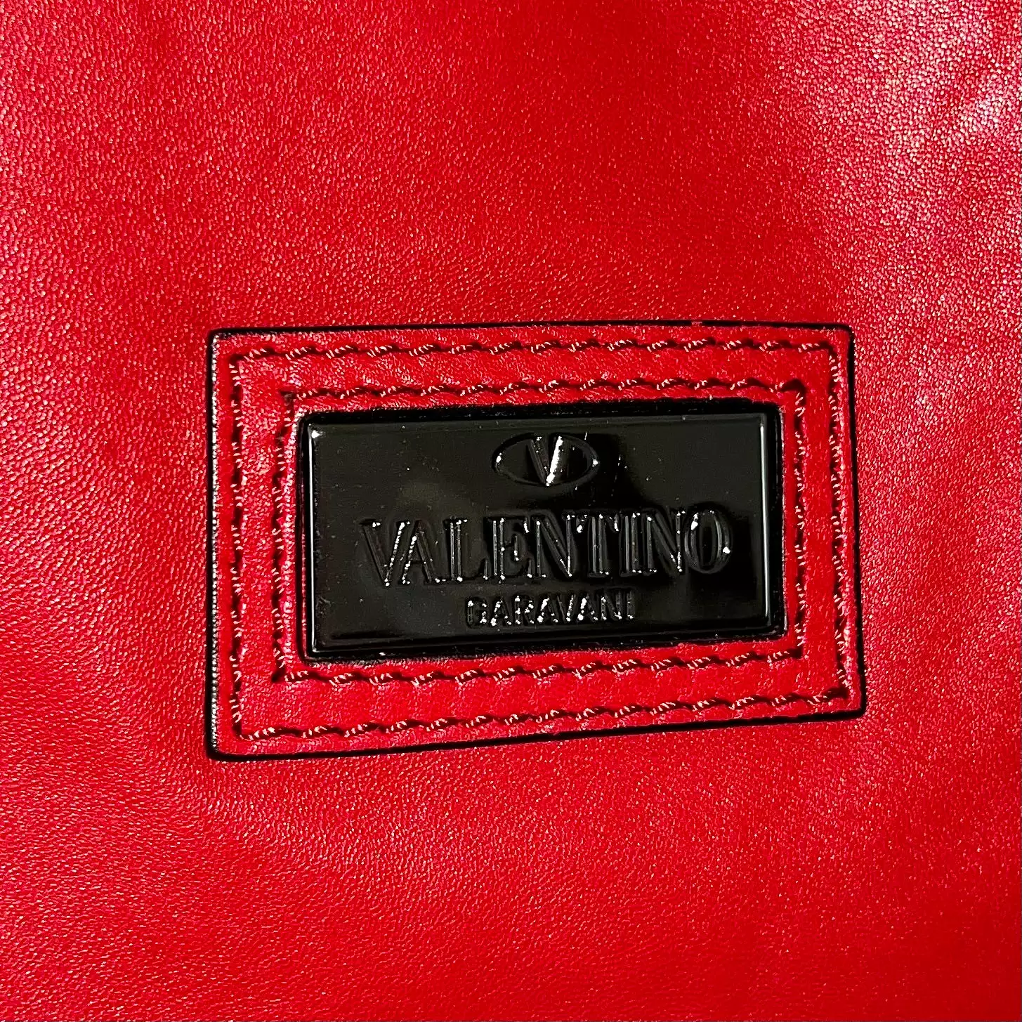 Valentino Garvani Red Nappa Leather Rose Sequin Bag