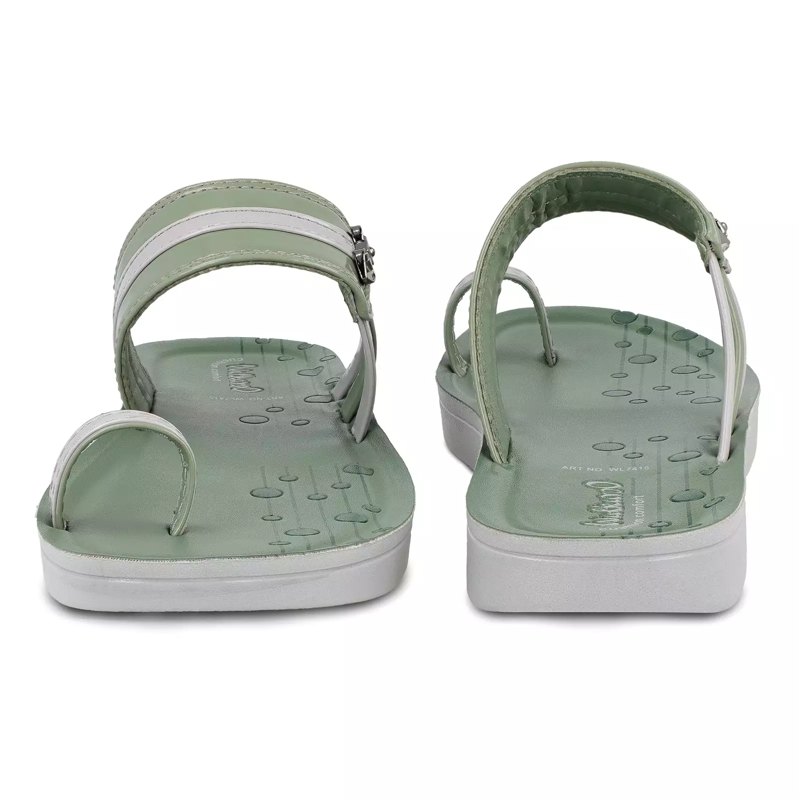 Walkaroo Womens Toe Ring Slide Sandals  - WL7415 Grey Green