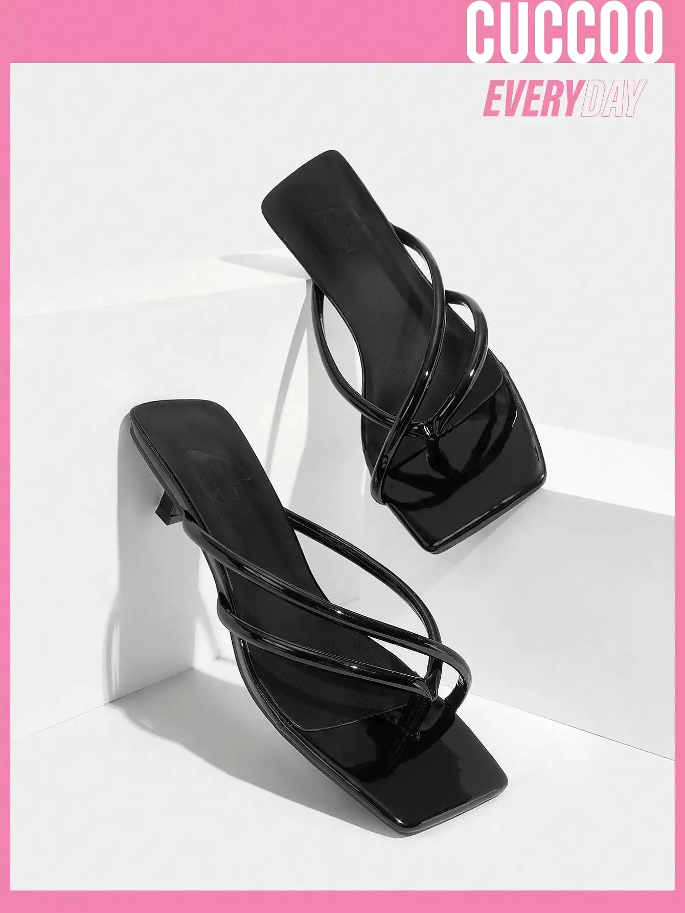 Woman Shoes Fashion Black Toe Ring Sandals For Spring And Summer