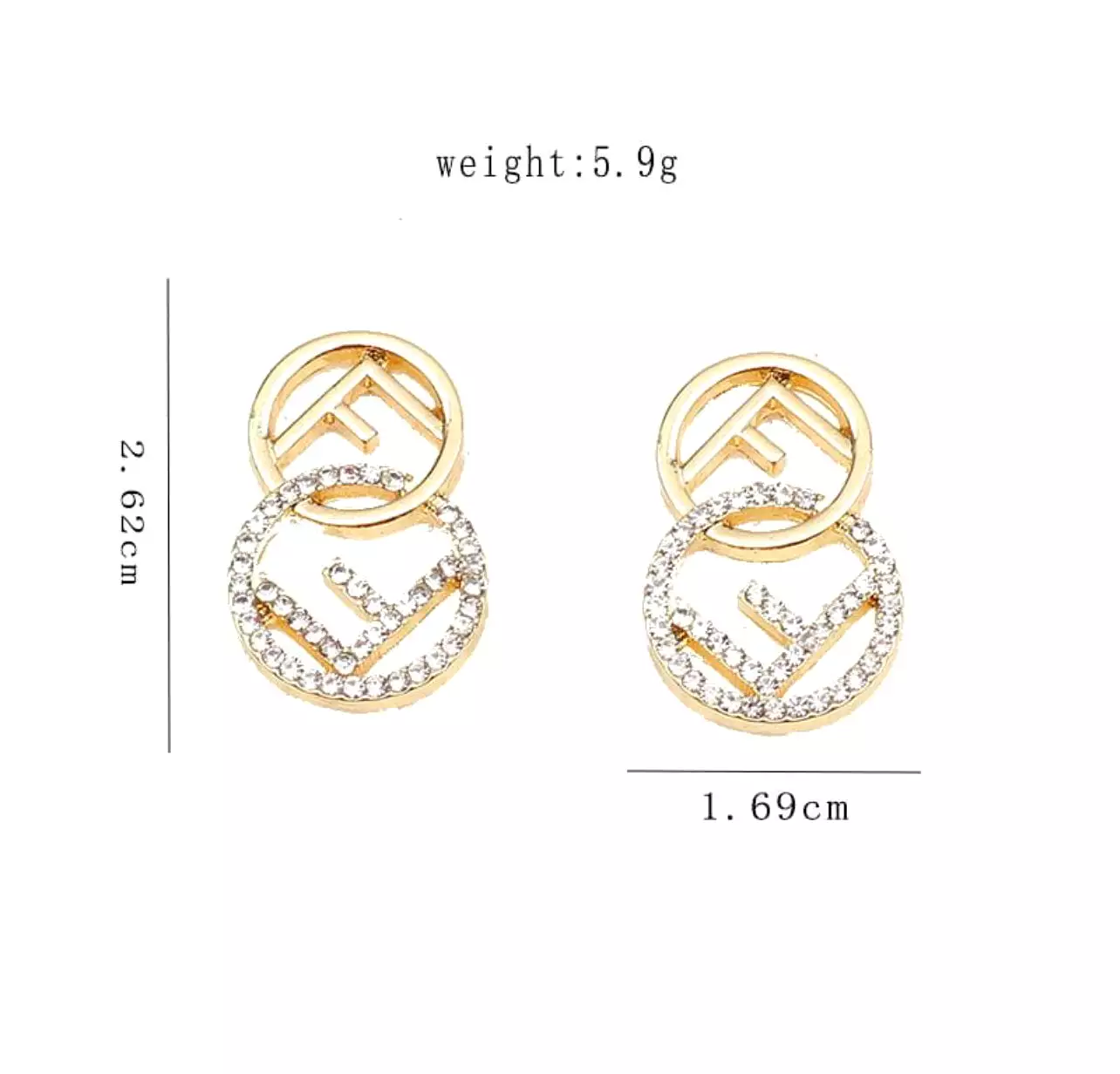 Women Fashion Earrings F Letter Earrings - X35077713