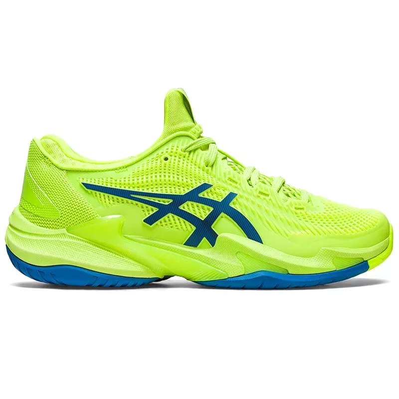 Women's Asics Court FlyteFoam 3, Hazard Green/Reborn Blue, 9 B Medium