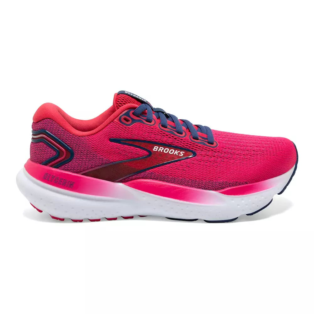 Women's Brooks Glycerin 21, Raspberry/Estate Blue, 6.5 B Medium