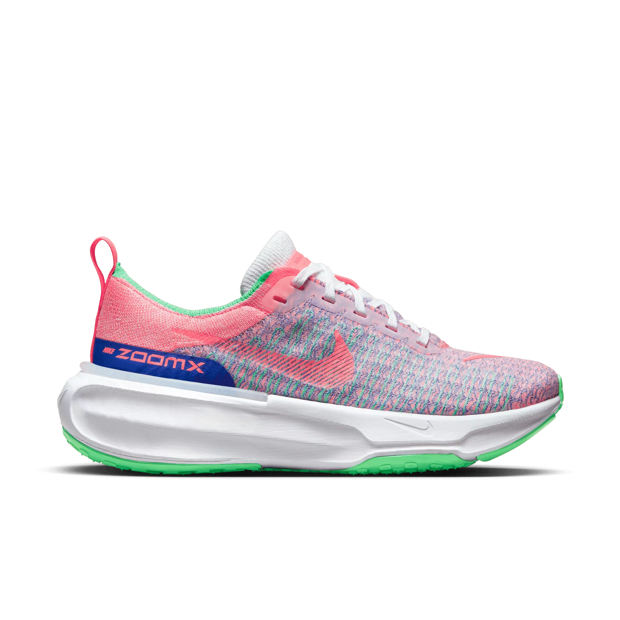 Women's Nike Invincible Run 3, White/Hot Punch-Racer Blue, 9 B Medium