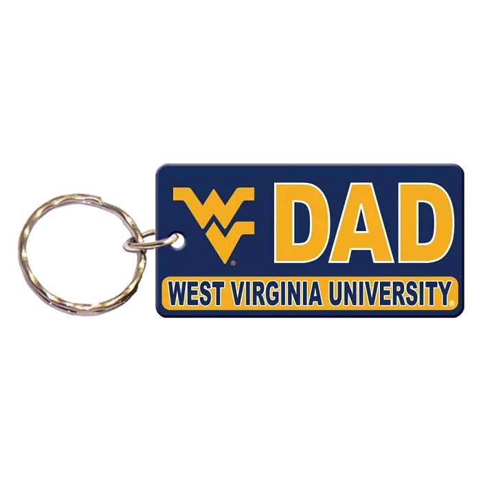 WVU “DAD” RECTANGULAR KEY RING